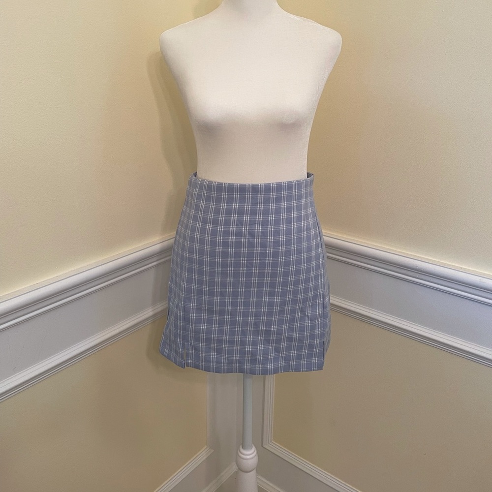 Plaid mini skirt - size small
